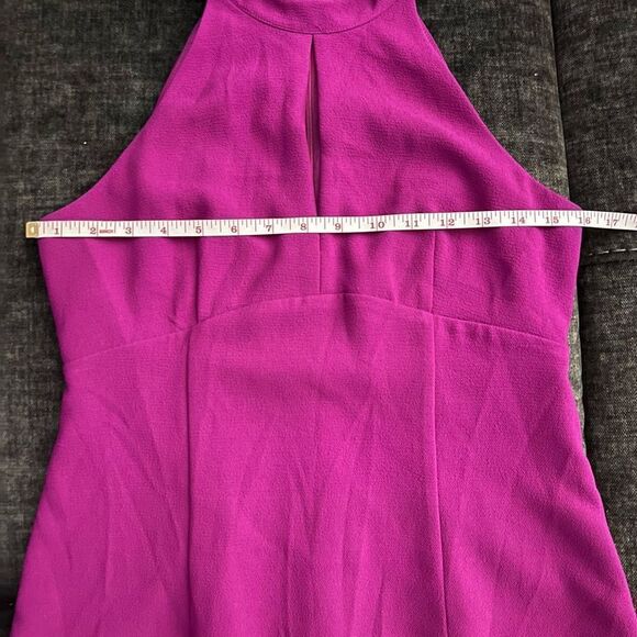 Trina Turk Magenta High Neck Peekaboo Cocktail Dress - Picture 12 of 13
